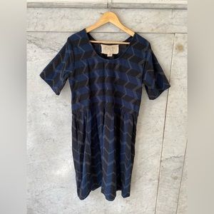 Ace and Jig Dusk Blue Chevron textile Dress